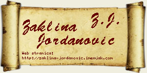Žaklina Jordanović vizit kartica